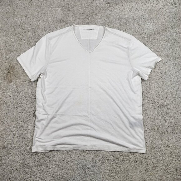 John Varvatos Men's V-Neck Tee XL White Cotton Short Sleeve Casual Classic Fit - Picture 2 of 6